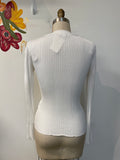 Topshop White Fitted Sweater, M