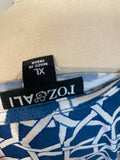 Roz & Ali Blue Open Shoulder Dress, XL