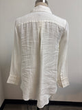 New Talbots White 100% Linen Top, M