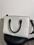 Michael Kors White Crossbody Satchel, 16"x10"