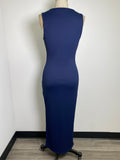 White House Black Market Blue Dress, M