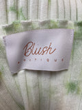 Blush Boutique Green Tie Dye Tie Front Top, S