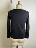 Liz Claiborne Black with Pearl Accents Sweater, S Petite