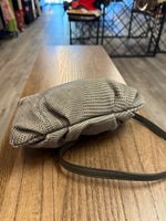B. Makowsky Gray Leather Crossbody Bag, 9.5"x7"