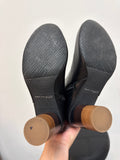 Very Volatile Black Leather Boots, 7.5