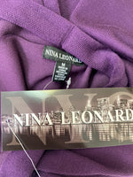 New Nina Leonard Purple Cardigan, M