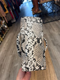 Gianni Bini Snake Print  Handbag, 9.5"x7" (no crossbody strap)
