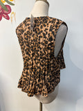 Altar'd State Animal Print Denim Tie Front Top, S