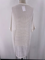 Viola White Open Stitch Cardigan, S