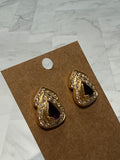Vintage Roman Gold with Purple Stones Earrings