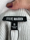 New Steve Madden Gray Rowena Long-Sleeve Ribbed Sweater Dress, S