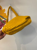 Yellow Woven Shoulder Bag, 13"x15"
