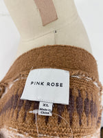 Pink Rose Brown Cardigan, XL