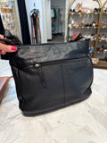 Stone & Co Black Genuine Leather Shoulder Bag, 12"x9"