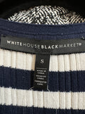 White House Black Market Blue Stripe Sweater, S