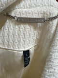 New White House Black Market White Jacket with Black Trim, L