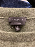 Talbots Green 100% Cashmere Sweater, M