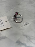 Sterling Silver Lab Created Pink Sapphire Cat Ring, 10