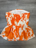 Flying Tomato Orange Strapless Top, S