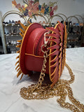 Hedgehog Red Faux Leather Crossbody Bag, 9"x5"