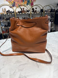 Lodis Brown Leather Crossbody Bag, 11"x12"