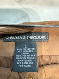 Chelsea & Theodore Brown Snap Front Skirt, L