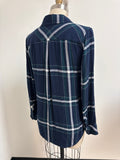 Rails Blue Plaid Top, M