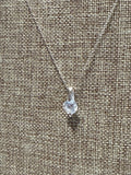 Sterling Silver CZ Necklace, 18"