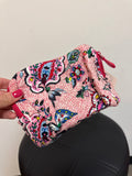 Vera Bradley Stitched Flowers Cosmetic Bag, 8"x5"