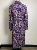 Nine West Purple Print Belted Dress, 1X