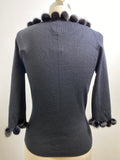 Tina Hagen Black Fur Trim Top, M