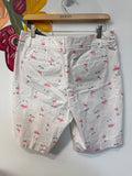 Talbots White with Pink Flamingo Print Shorts, 12