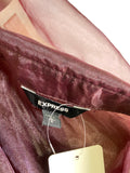Express Burgundy Sheer Top, L