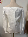 New White House Black Market White Off Shoulder Top, XS