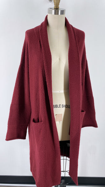 Michael Stars Burgundy Wool Blend Cadigan, XS
