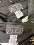 Alex Evenings 2pc Black with Silver Sequins Top + Jacket, 2X