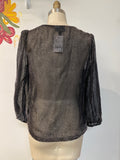 New Modcloth Black Sheer Top, S