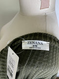Zenana Green Waffle Knit Top, S/M
