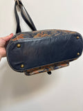 Patricia Nash Blue Leather Shoulder Bag, 15"x10"