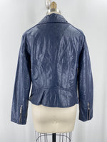 Tommy Hilfiger Navy Faux Leather Jacket, M