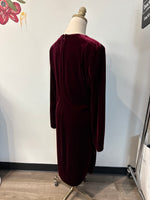 Calvin Klein Velvet Maroon Dress, 14