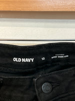 Old Navy Black High Rise Wow Wide Leg Jeans, 12