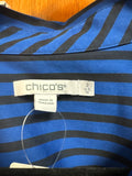 Chico's Blue/Black Stripe Top, 12