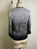 Alfred Dunner Silver/Black Sweater, S Petite