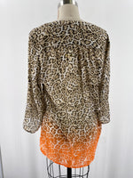 New Chaus Animal Print Top, M