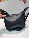 Vintage Coach Black Leather Style 9950 Crossbody Bag, 7.5"x9"