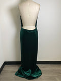New Fashion Nova Velvet Maxi Green Dress, XL