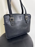 Vintage Coach Black Leather Style 9163 Shoulder Bag, 11"x9.5"