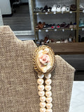 Gold & Faux Pearl Necklace, 26"