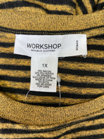 Workshop Black Stripe Top, 1X